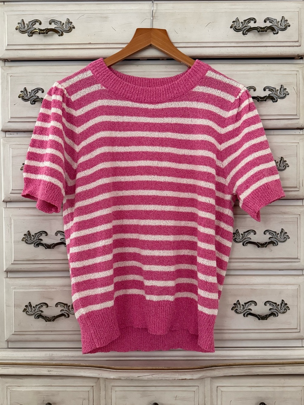 Vici Pink Striped Knit Top